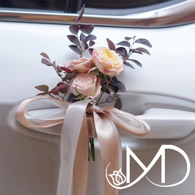 Bridal car flower arrangement